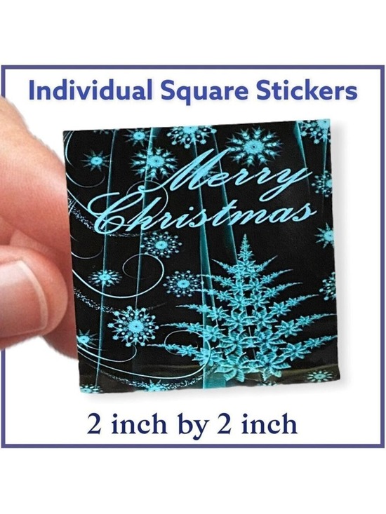 Mailers And More Other - 100 (2x2 Inch) Square Stickers, Christmas, Emerald , Thank You, PRICE IS FIRM